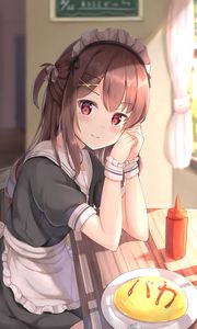 Preview wallpaper girl, maid, glance, anime, art, cute