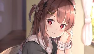 Preview wallpaper girl, maid, glance, anime, art, cute