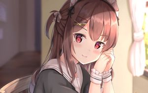 Preview wallpaper girl, maid, glance, anime, art, cute