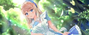 Preview wallpaper girl, maid, glance, garden, anime