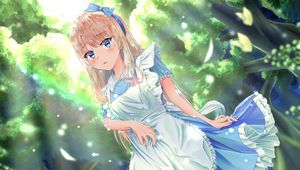 Preview wallpaper girl, maid, glance, garden, anime