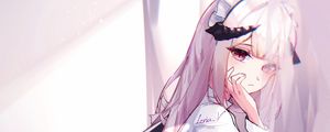 Preview wallpaper girl, maid, horns, demon, anime