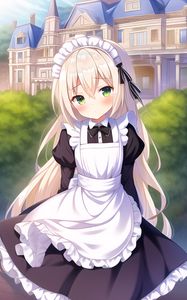 Preview wallpaper girl, maid, house, anime