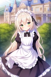 Preview wallpaper girl, maid, house, anime