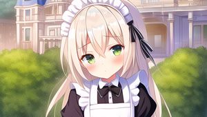 Preview wallpaper girl, maid, house, anime