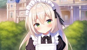 Preview wallpaper girl, maid, house, anime