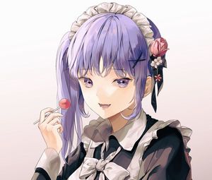 Preview wallpaper girl, maid, lollipop, anime, art