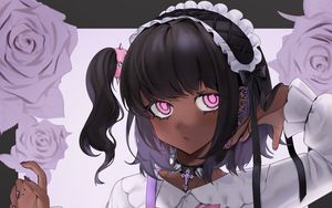 Preview wallpaper girl, maid, rifle, weapon, anime, art