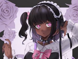 Preview wallpaper girl, maid, rifle, weapon, anime, art