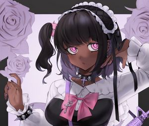 Preview wallpaper girl, maid, rifle, weapon, anime, art