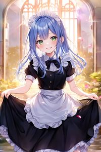 Preview wallpaper girl, maid, smile, dress, anime