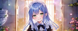 Preview wallpaper girl, maid, smile, dress, anime