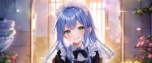 Preview wallpaper girl, maid, smile, dress, anime