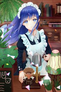 Preview wallpaper girl, maid, smile, anime