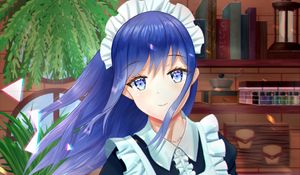 Preview wallpaper girl, maid, smile, anime