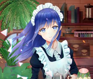 Preview wallpaper girl, maid, smile, anime