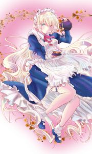 Preview wallpaper girl, maid, tea, anime, art