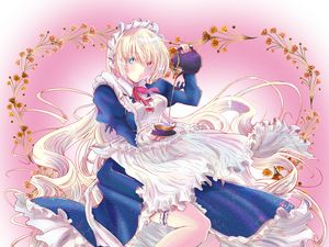 Preview wallpaper girl, maid, tea, anime, art