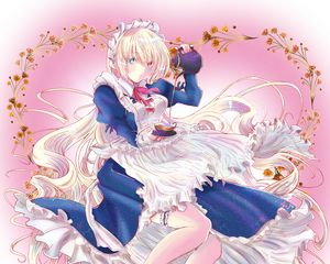 Preview wallpaper girl, maid, tea, anime, art