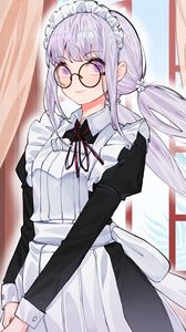 Preview wallpaper girl, maid, uniform, glasses, anime