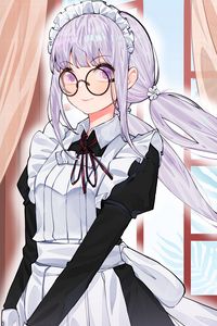 Preview wallpaper girl, maid, uniform, glasses, anime