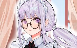 Preview wallpaper girl, maid, uniform, glasses, anime