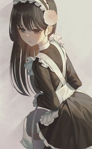 Preview wallpaper girl, maid, uniform, anime