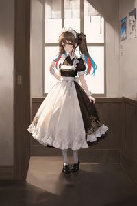 Preview wallpaper girl, maid, window, pose, anime