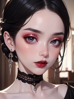 240x320 Wallpaper girl, makeup, jewelry, anime, art