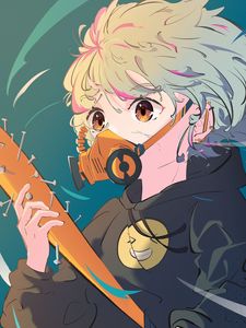 Preview wallpaper girl, mask, bit, anime, art