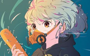 Preview wallpaper girl, mask, bit, anime, art