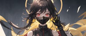 Preview wallpaper girl, mask, gesture, anime, art