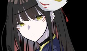 Preview wallpaper girl, mask, gesture, anime