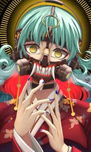 Preview wallpaper girl, mask, teeth, anime