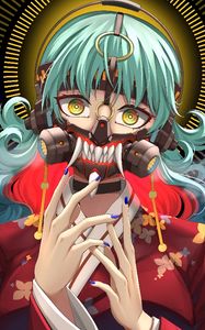 Preview wallpaper girl, mask, teeth, anime