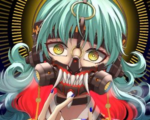 Preview wallpaper girl, mask, teeth, anime