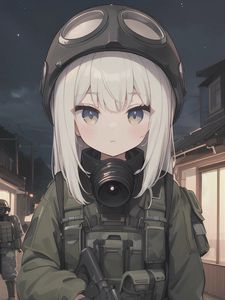 Preview wallpaper girl, military, soldier, weapons, anime