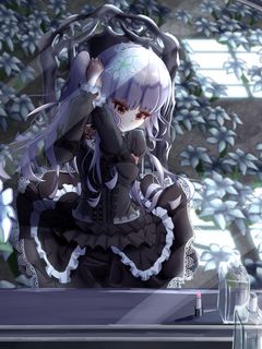 Download wallpaper 240x320 girl, mirror, anime, art old mobile, cell phone,  smartphone hd background
