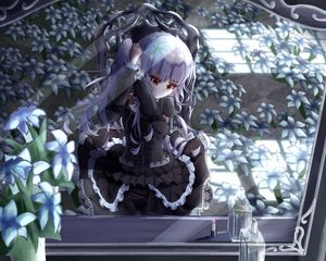 Preview wallpaper girl, mirror, anime, art