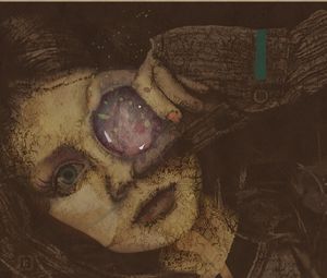 Preview wallpaper girl, monocle, portrait, dark