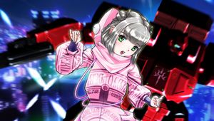 Preview wallpaper girl, movement, gesture, anime