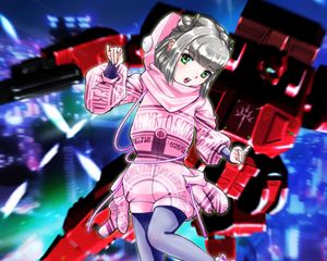 Preview wallpaper girl, movement, gesture, anime