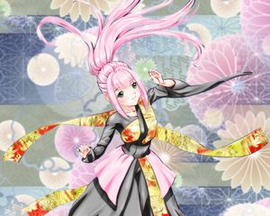 Preview wallpaper girl, movement, gesture, background, anime