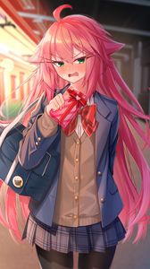 Preview wallpaper girl, neko, anger, gift, anime
