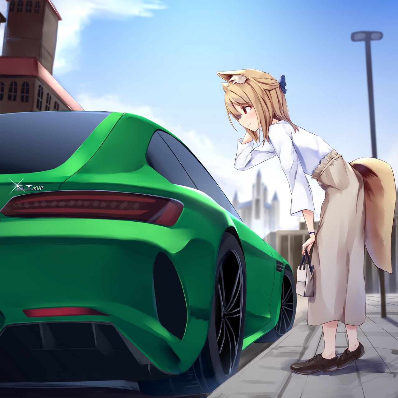 Female Anime Character Illustration Vehicle Car Anime Girls Wallpaper   Wallpaperforu