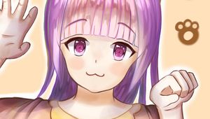 Preview wallpaper girl, neko, cat, gesture, anime, cute