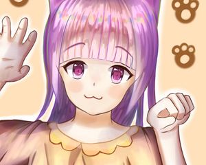 Preview wallpaper girl, neko, cat, gesture, anime, cute