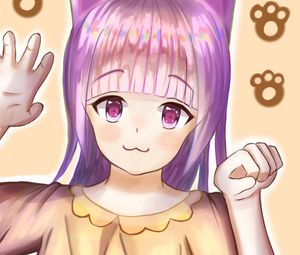 Preview wallpaper girl, neko, cat, gesture, anime, cute