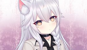 Preview wallpaper girl, neko, choker, anime