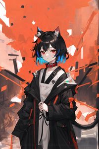 Preview wallpaper girl, neko, ears, choker, belt, anime